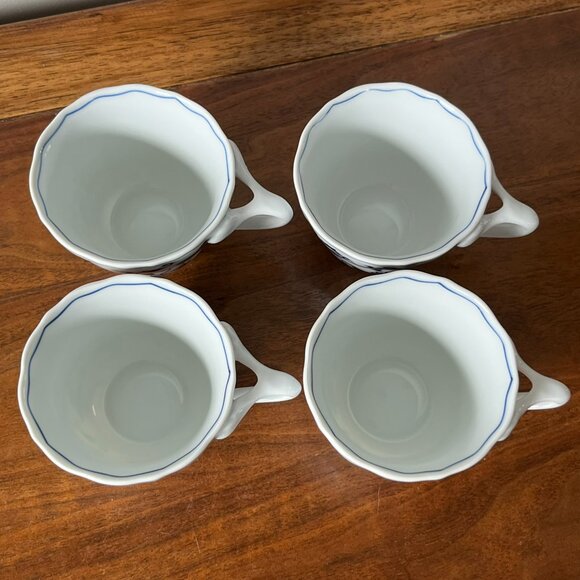 Set of 4 Blue Danube Tea Cups and Saucers Porcelain Onion Pattern Vintage Japan - Picture 8 of 9